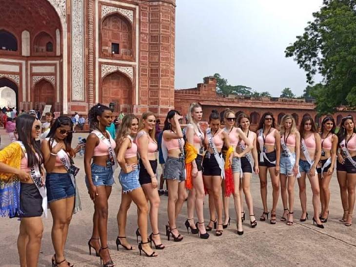 ताजमहल के सामने 34 देशों की मॉडल्स का कैटवॉक: