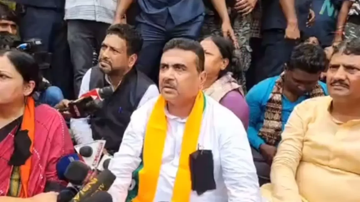 पीड़िताओं से मिलने संदेशखाली जा रहे सुवेंदु अधिकारी को पुलिस ने रोका;