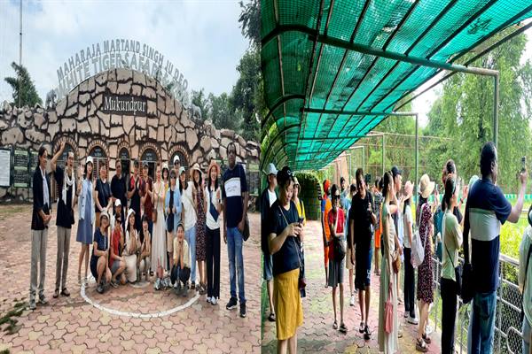 ताइवान के पर्यटकों ने व्हाइट टाइगर सफारी का किया भ्रमण