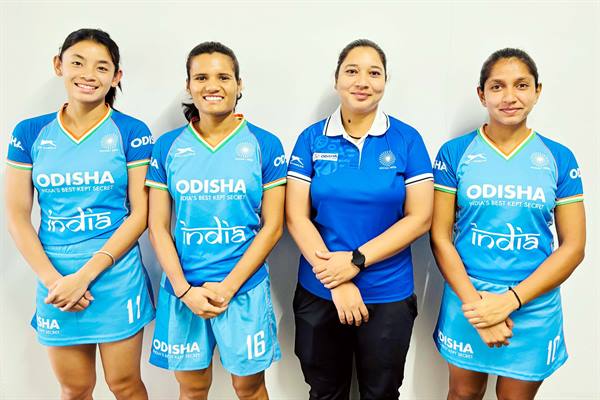 राज्य महिला हॉकी अकादमी की खिलाड़ी ज्योति सिंह, अदिति स्लैमा, सोनम और प्रशिक्षक नेहा रावत भारतीय दल में चयनित