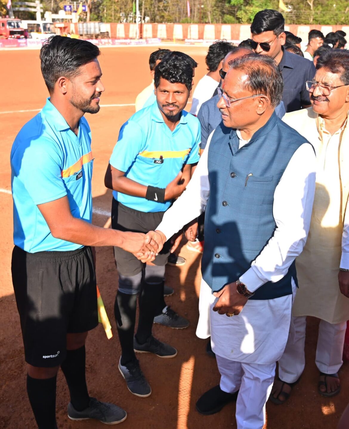 मुख्यमंत्री श्री विष्णुदेव साय अखिल भारतीय गोल्ड कप फुटबॉल प्रतियोगिता के समापन समारोह में हुए शामिल