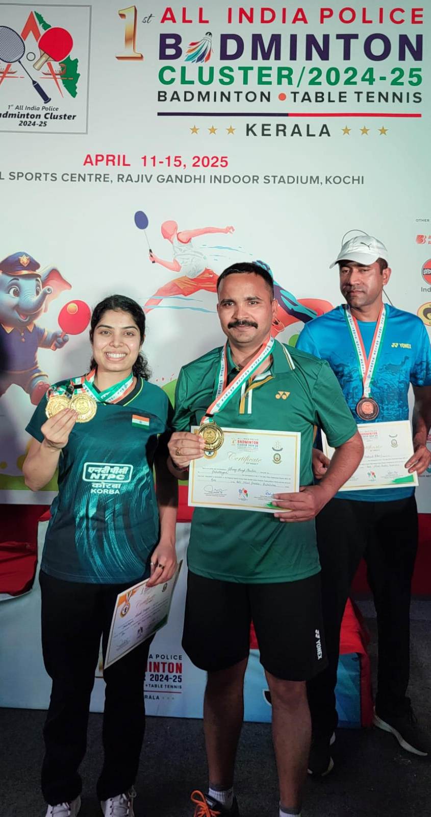 अखिल भारतीय पुलिस बैडमिंटन मिक्सड डबल्स में छत्तीसगढ़ का परचम लहराया