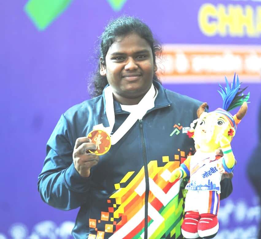 खेलो इंडिया ट्राइबल गेम्स 2026 : 86 किलोग्राम भारोत्तोलन में महाराष्ट्र की साक्षी बुरकुले ने जीता स्वर्ण