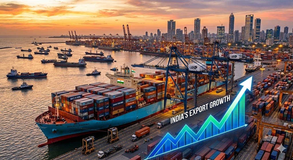 वैश्विक चुनौतियों के बीच भारत के निर्यात में 5.2% की बढ़ोतरी, 714.73 अरब डॉलर तक पहुंचा आंकड़ा