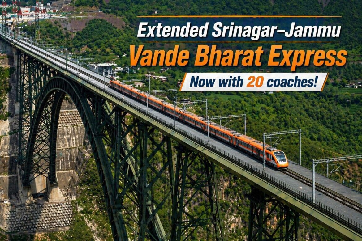 जम्मू से श्रीनगर का सफर अब और आसान: रेल मंत्री ने दिखाई विस्तारित वंदे भारत एक्सप्रेस को हरी झंडी