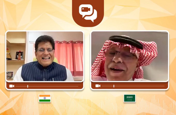 भारत-सऊदी अरब के बीच व्यापार पर जोर, पीयूष गोयल और सऊदी अरब के वाणिज्य मंत्रीअल कासबी की अहम वर्चुअल बैठक