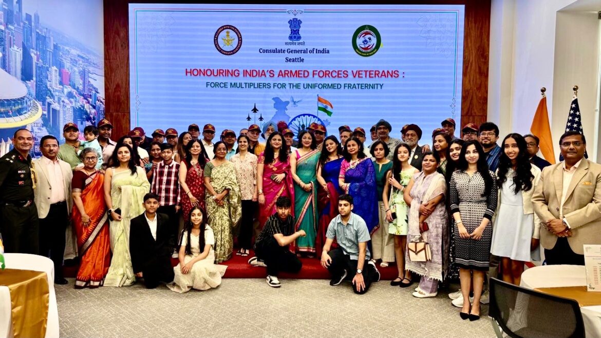 सिएटल में भारतीय वाणिज्य दूतावास ने पूर्व सैनिकों को किया सम्मानित, राष्ट्र के प्रति उनके बलिदान को सराहा