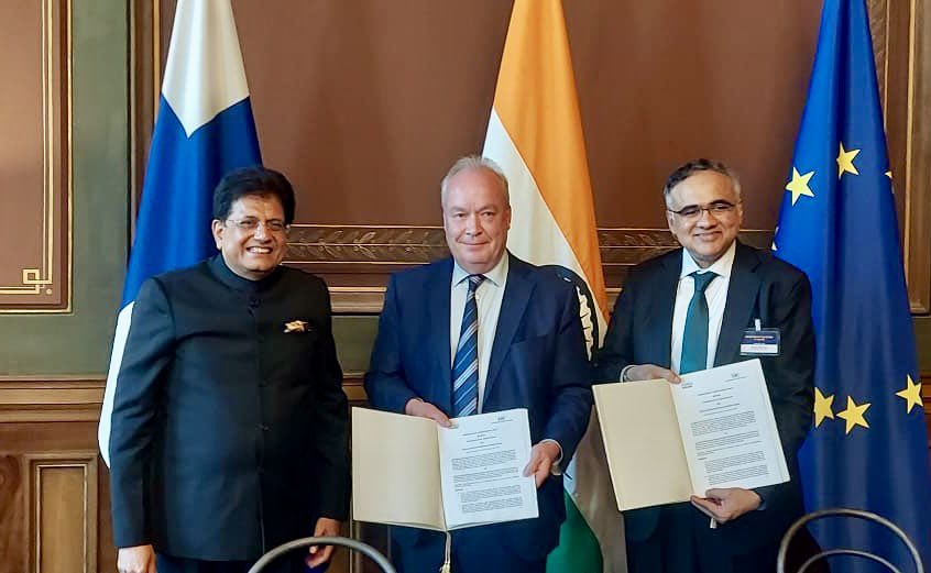 भारत-फ़िनलैंड के बीच दो अहम व्यापारिक समझौतों पर हस्ताक्षर, पीयूष गोयल के दौरे से औद्योगिक संबंधों को मिली नई रफ़्तार