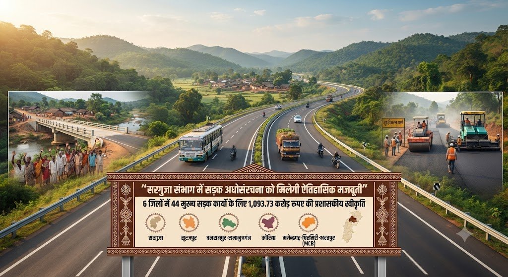 सरगुजा संभाग में सड़क अधोसंरचना को मिलेगी ऐतिहासिक मजबूती