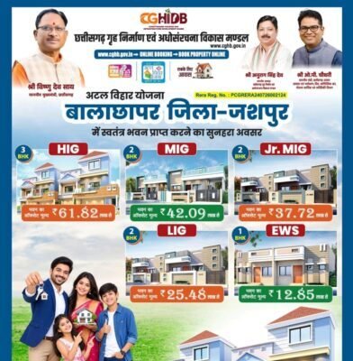 मुख्यमंत्री श्री विष्णु देव साय की पहल से जशपुर में आवासीय विकास को नई गति, कुनकुरी और जशपुर में बनेंगी दो आधुनिक आवासीय कॉलोनियां