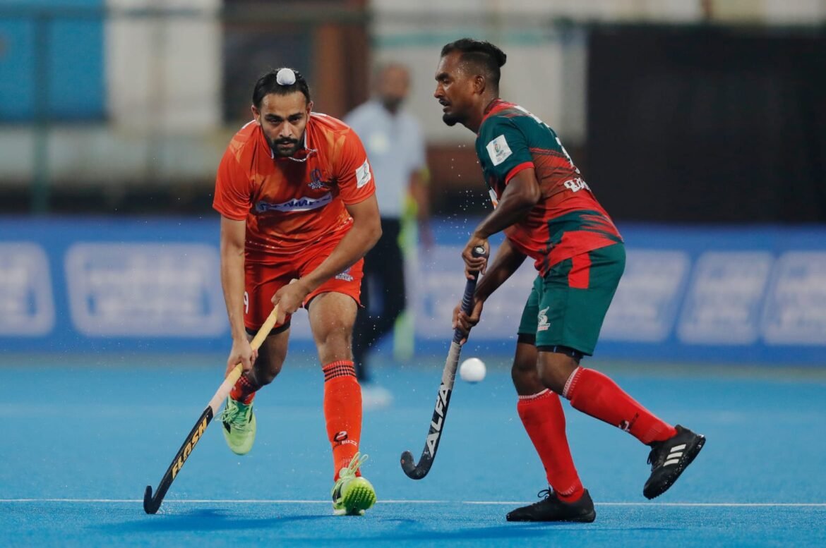 जसकरण सिंह के पांच गोलों के बावजूद बैलाडीला बुल्स जीत से दूर, संस्कारधानी स्ट्राइकर्स ने 5-5 से ड्रॉ कराया मुकाबला